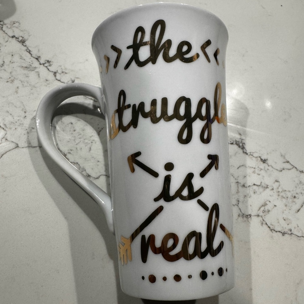 White and Gold Ceramic Mug